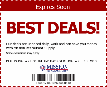 Mission Restaurant Supply Promo Code