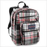 JanSport Big Student Backpack in Black/White Stu Plaid Coupons