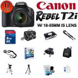Canon EOS Rebel T2i Digital SLR Camera Kit w/ Canon EF-S 18-55mm IS Lens + 8GB Memory - 17PCS KIT Coupons